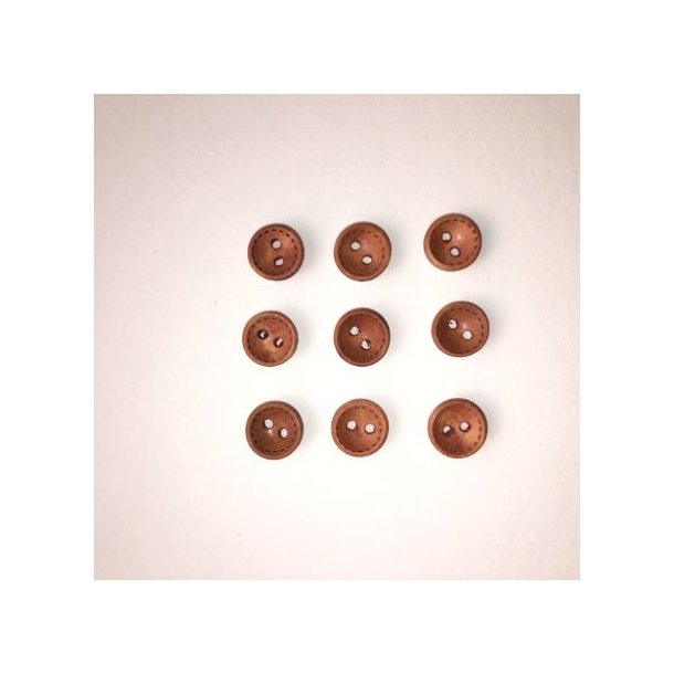 Sm brune tr knapper, 10 mm, 10 stk