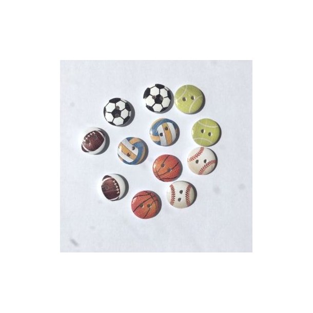 kunst meget fint kalorie Runde fodbold knapper, 12 stk - Børne knapper - Uglen i mosen