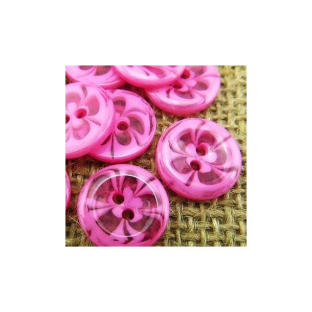 Knapper med pmalet blomst, pink