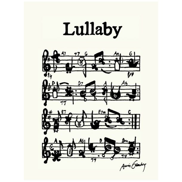 "Lullaby" Anni Gamborgs noder, kort 15 x 21 cm
