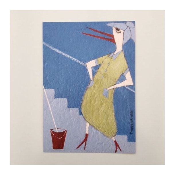 "Trappenskralde" Anni Gamborg billeder, kort 15 x 21 cm