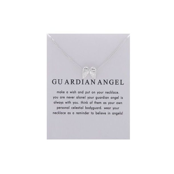 Halskde "Guardian angel" med engle vinger
