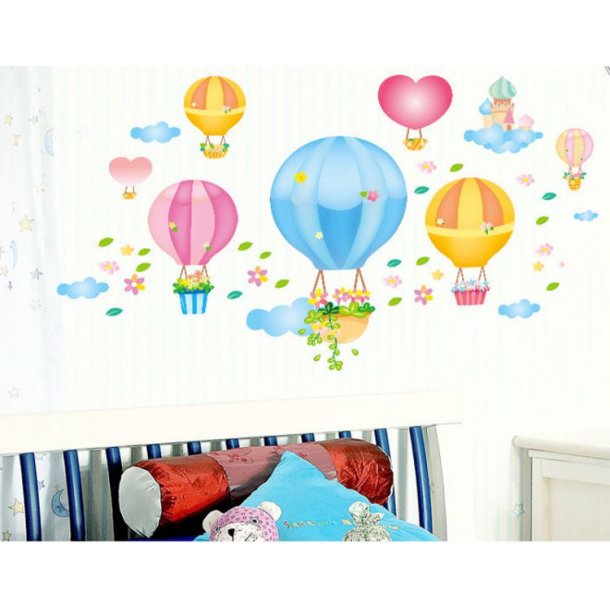 Wallstickers med farvestrlende luftballoner