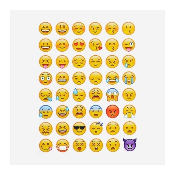 Emoji stickers, ark med 48 stk